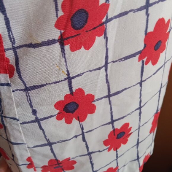 True Vintage Women's Small XS Top Frock Mandarin Collar Sears 1970's Mod Mom - Picture 4 of 8